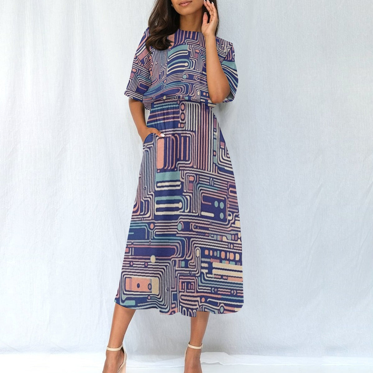 All-Over Print Women's Elastic Waist Dress