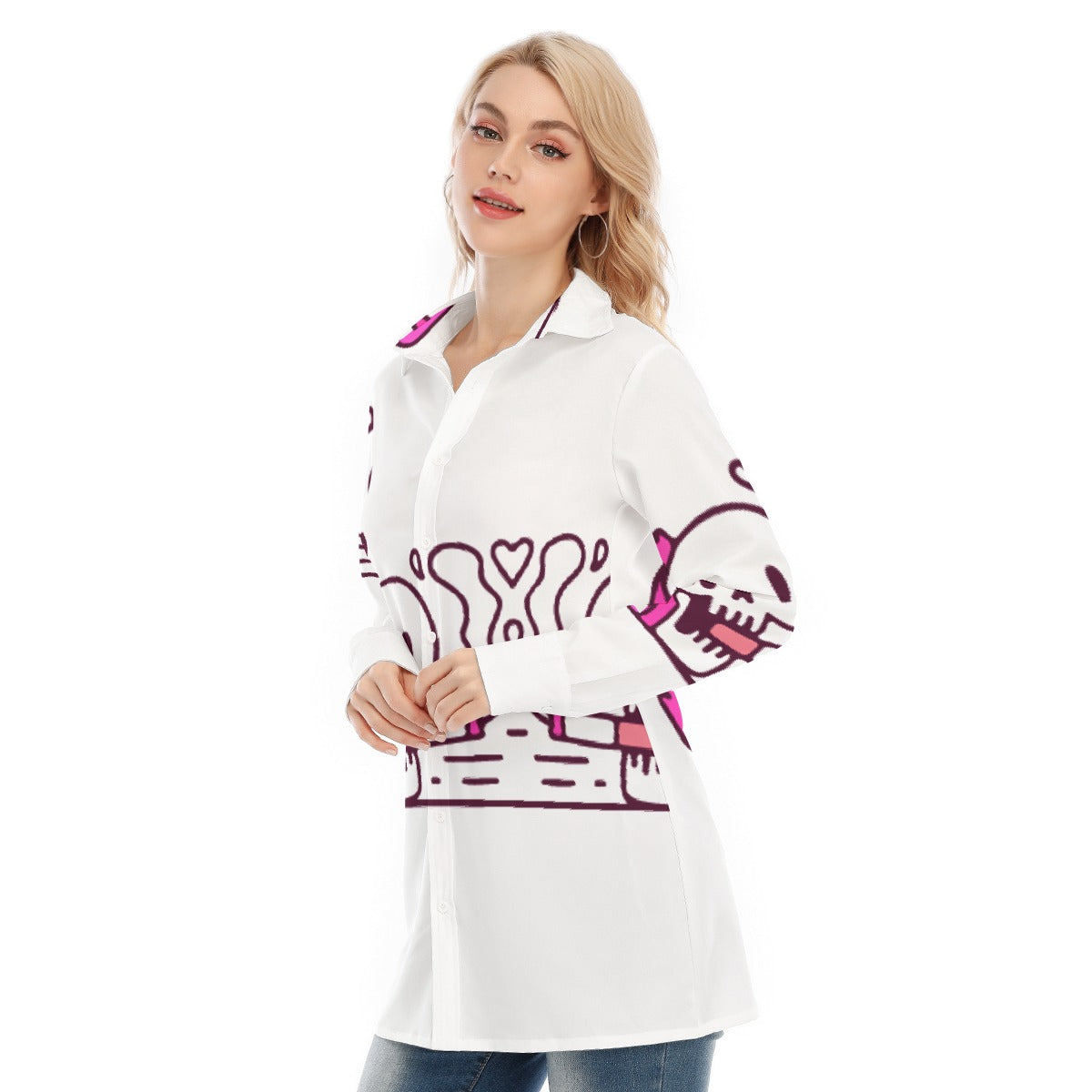 All-Over Print Women's Long Shirt