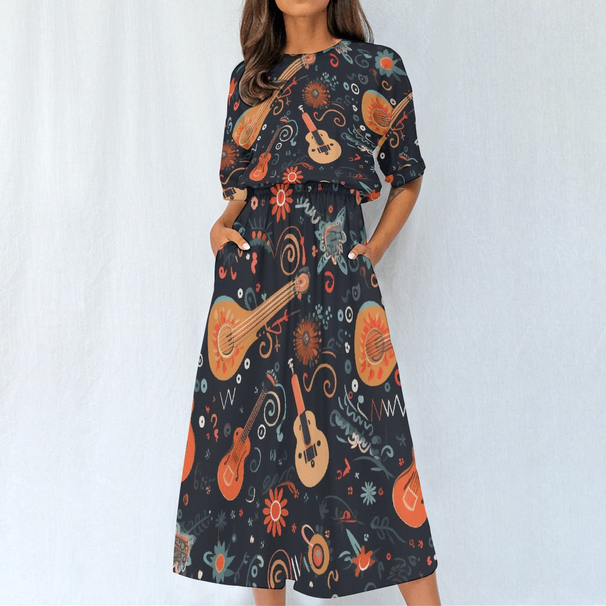 All-Over Print Women's Elastic Waist Dress