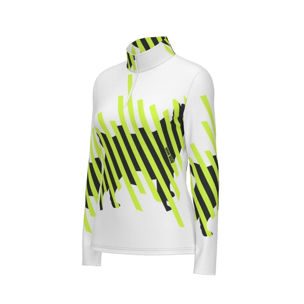 All-Over Print Women's Sports Collar Jersey With Long Sleeve