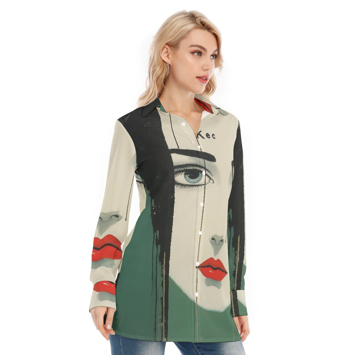 All-Over Print Women's Long Shirt