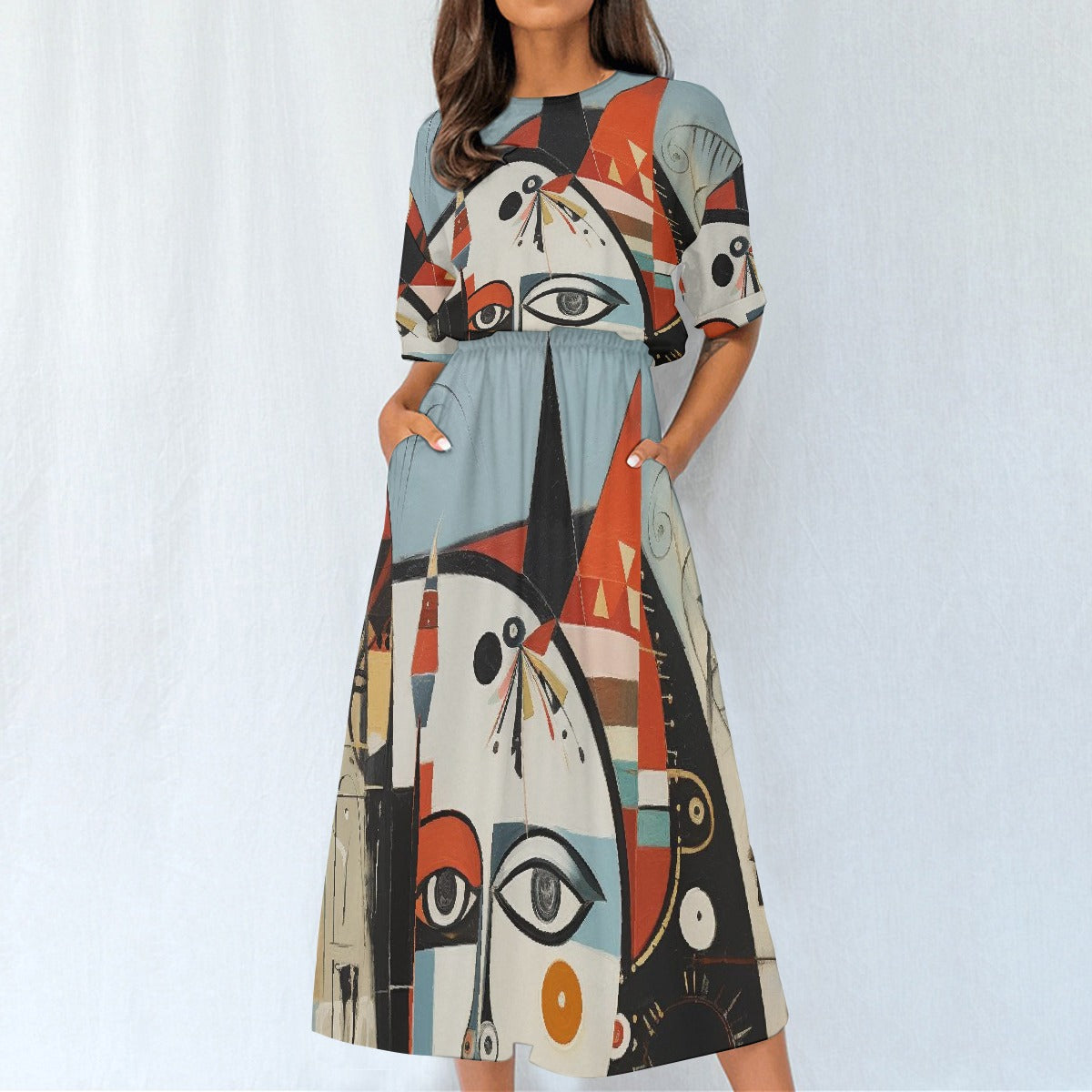 All-Over Print Women's Elastic Waist Dress