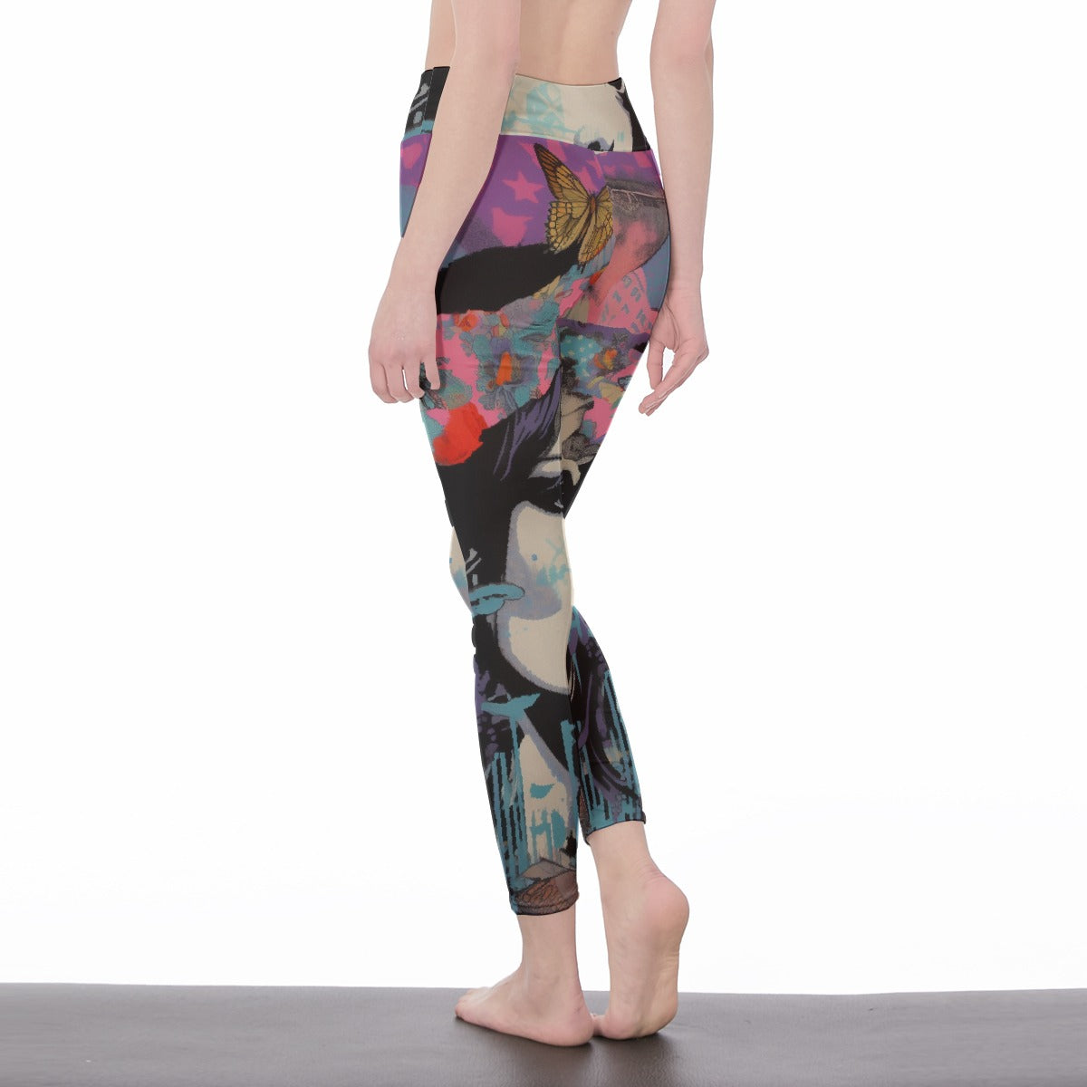 All-Over Print Women's High Waist Leggings | Side Stitch Closure