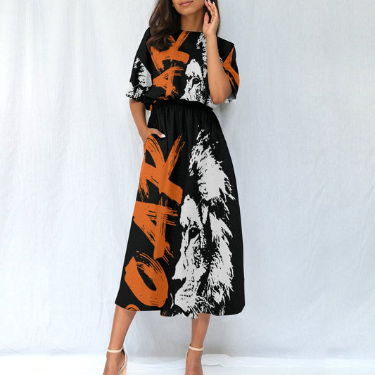 All-Over Print Women's Elastic Waist Dress