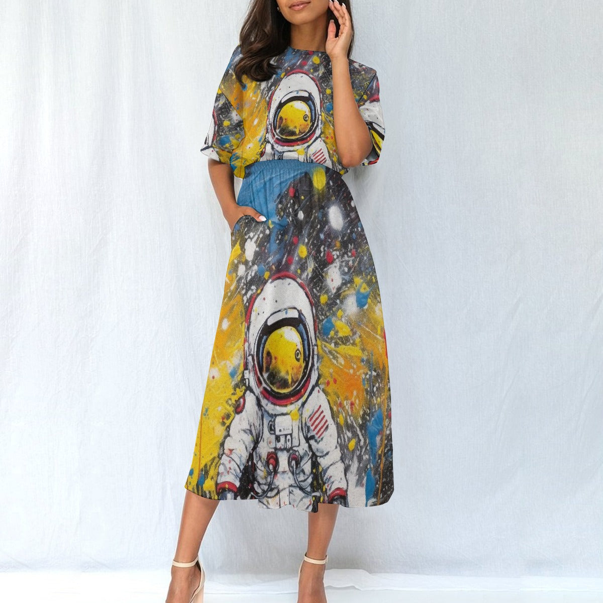 All-Over Print Women's Elastic Waist Dress