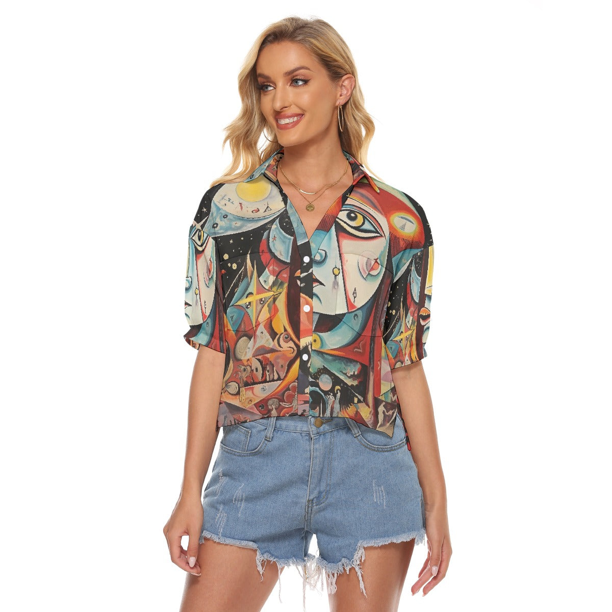 All-Over Print Women's V-neck Shirts