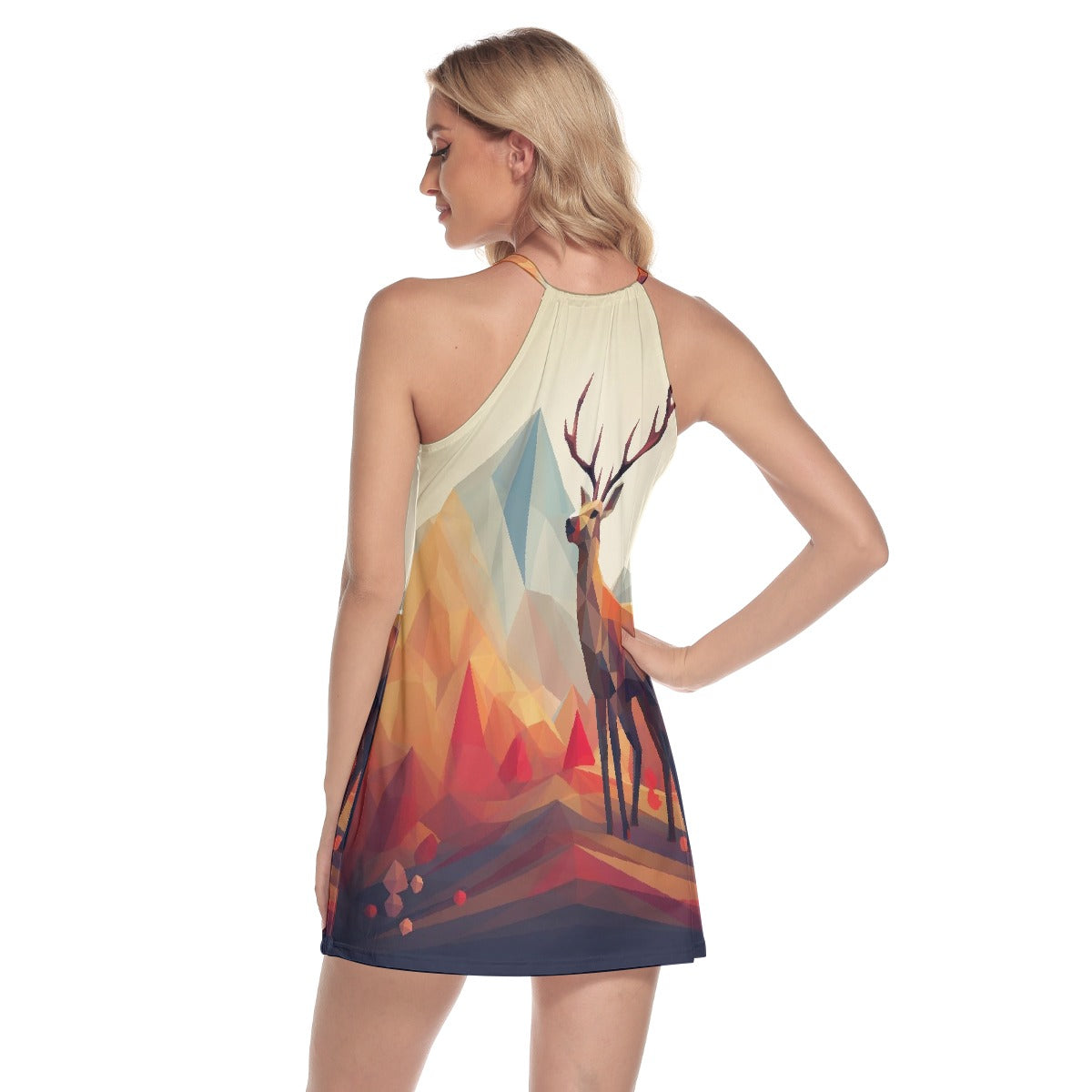 All-Over Print Women's Round Neck Above Knee Dress