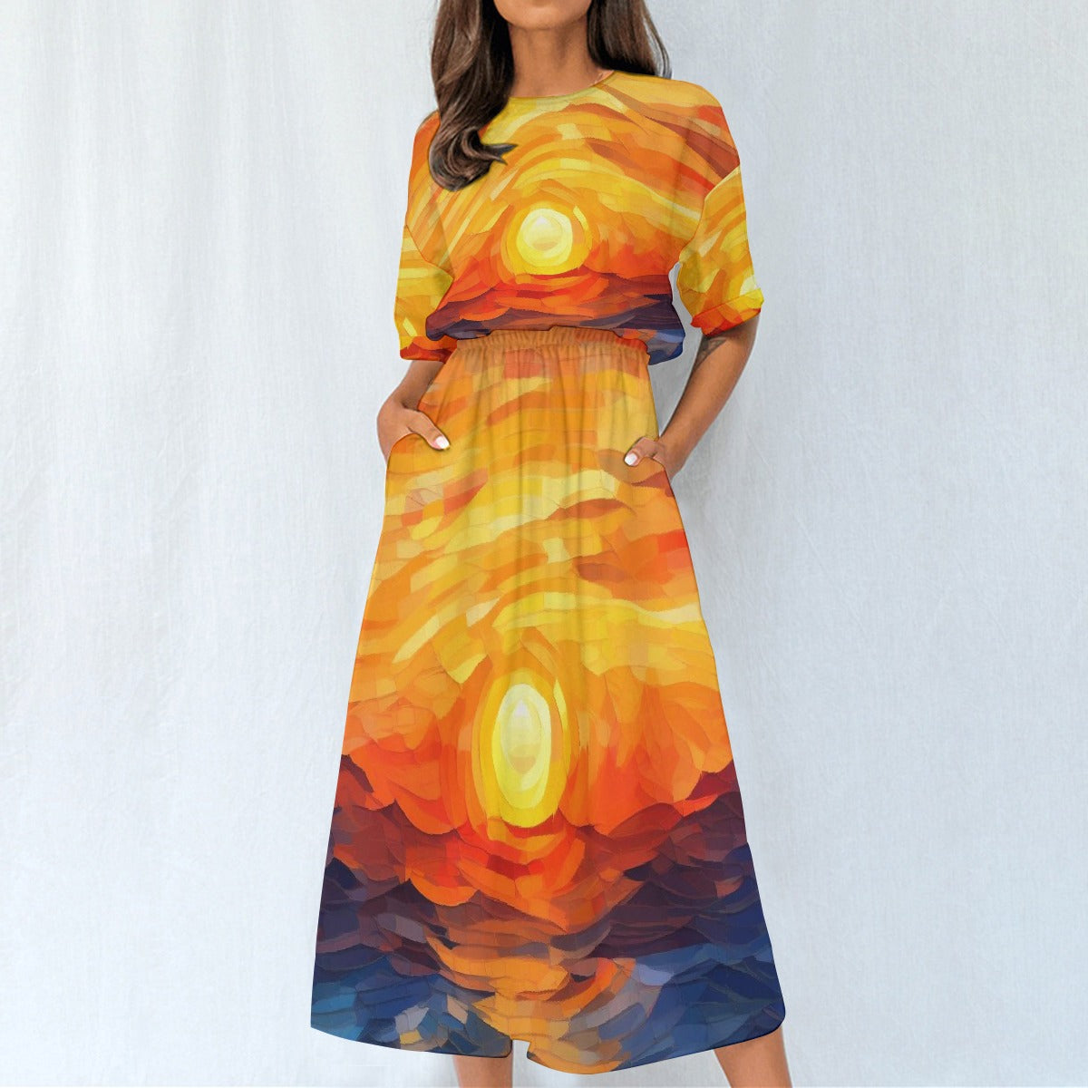 All-Over Print Women's Elastic Waist Dress