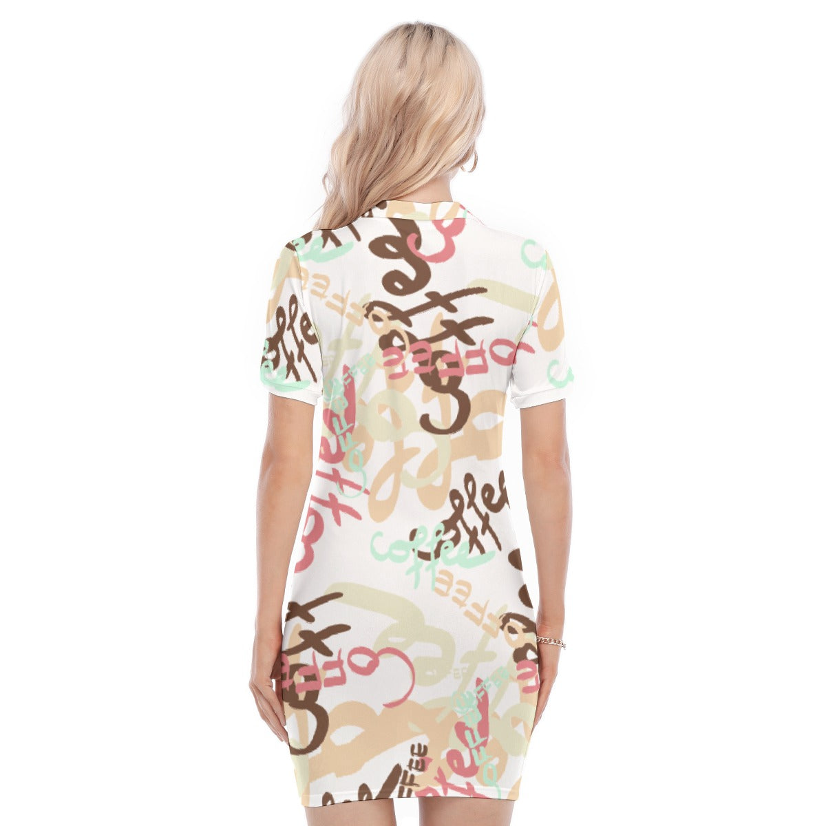 All-Over Print Women's Polo Collar Dress