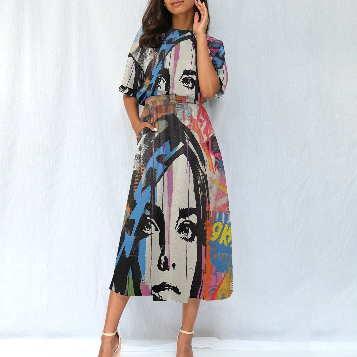 All-Over Print Women's Elastic Waist Dress