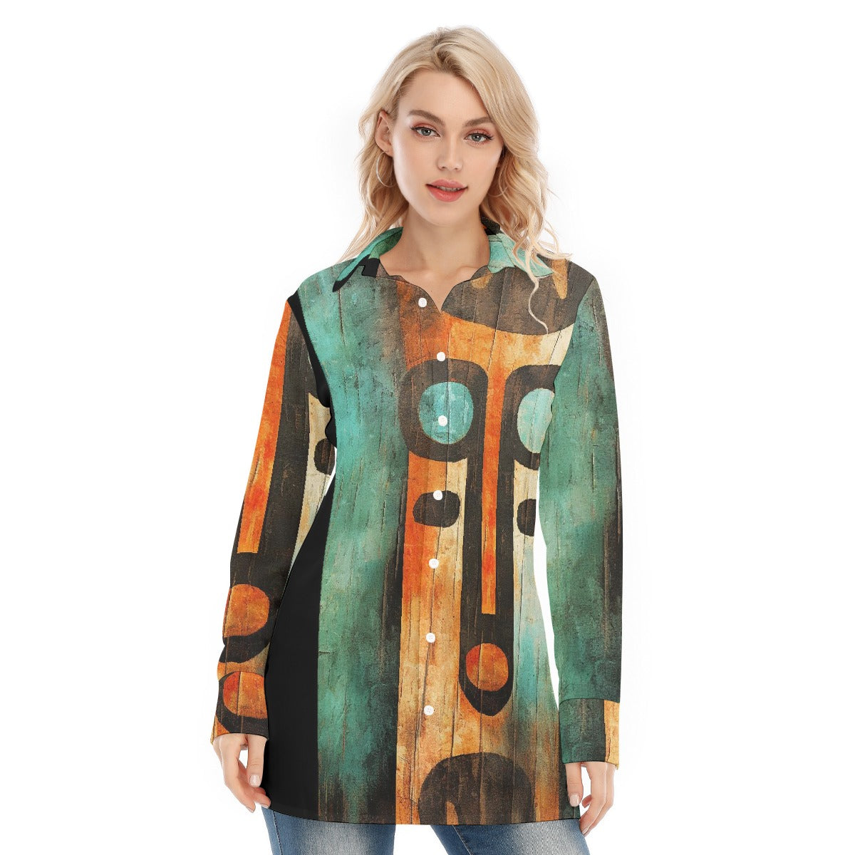 All-Over Print Women's Long Shirt