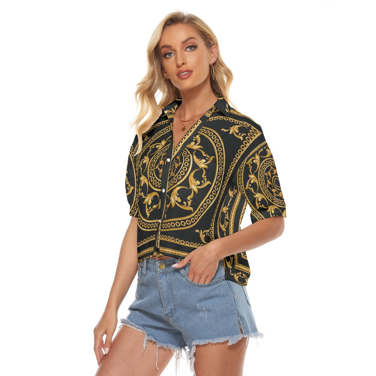 All-Over Print Women's V-neck Shirts