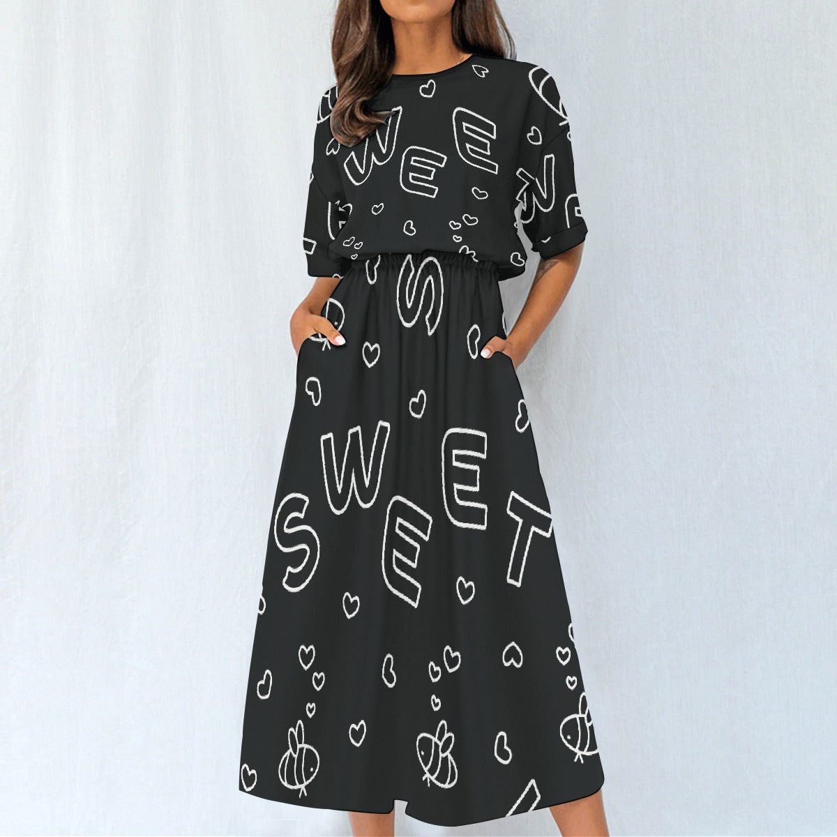 All-Over Print Women's Elastic Waist Dress