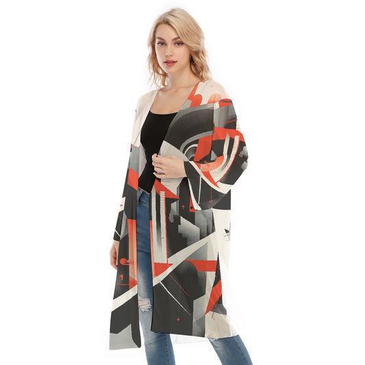 All- Over Print Women's Long Sleeve Mesh Cardigan