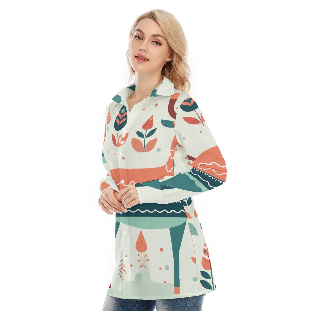 All-Over Print Women's Long Shirt