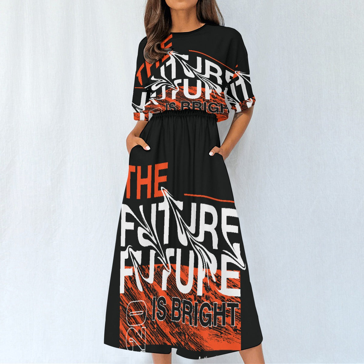 All-Over Print Women's Elastic Waist Dress