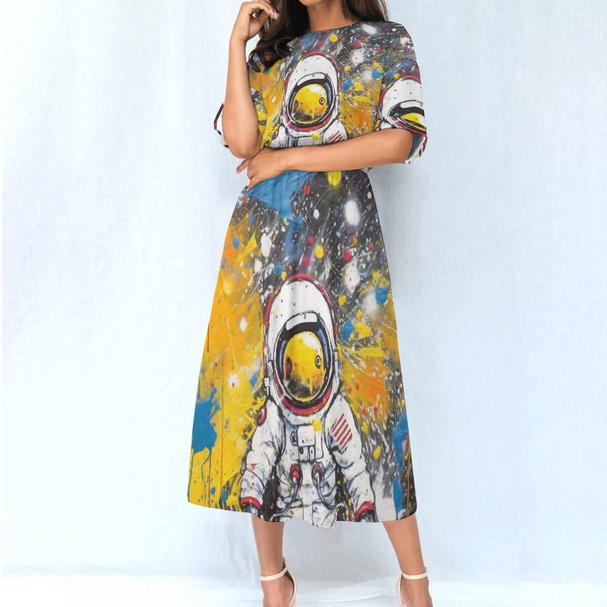 All-Over Print Women's Elastic Waist Dress