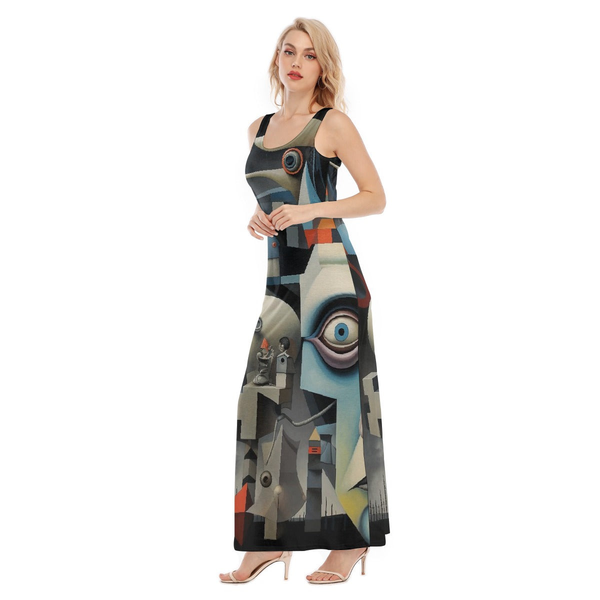 All-Over Print Women's Vest Dress | Length To Ankle