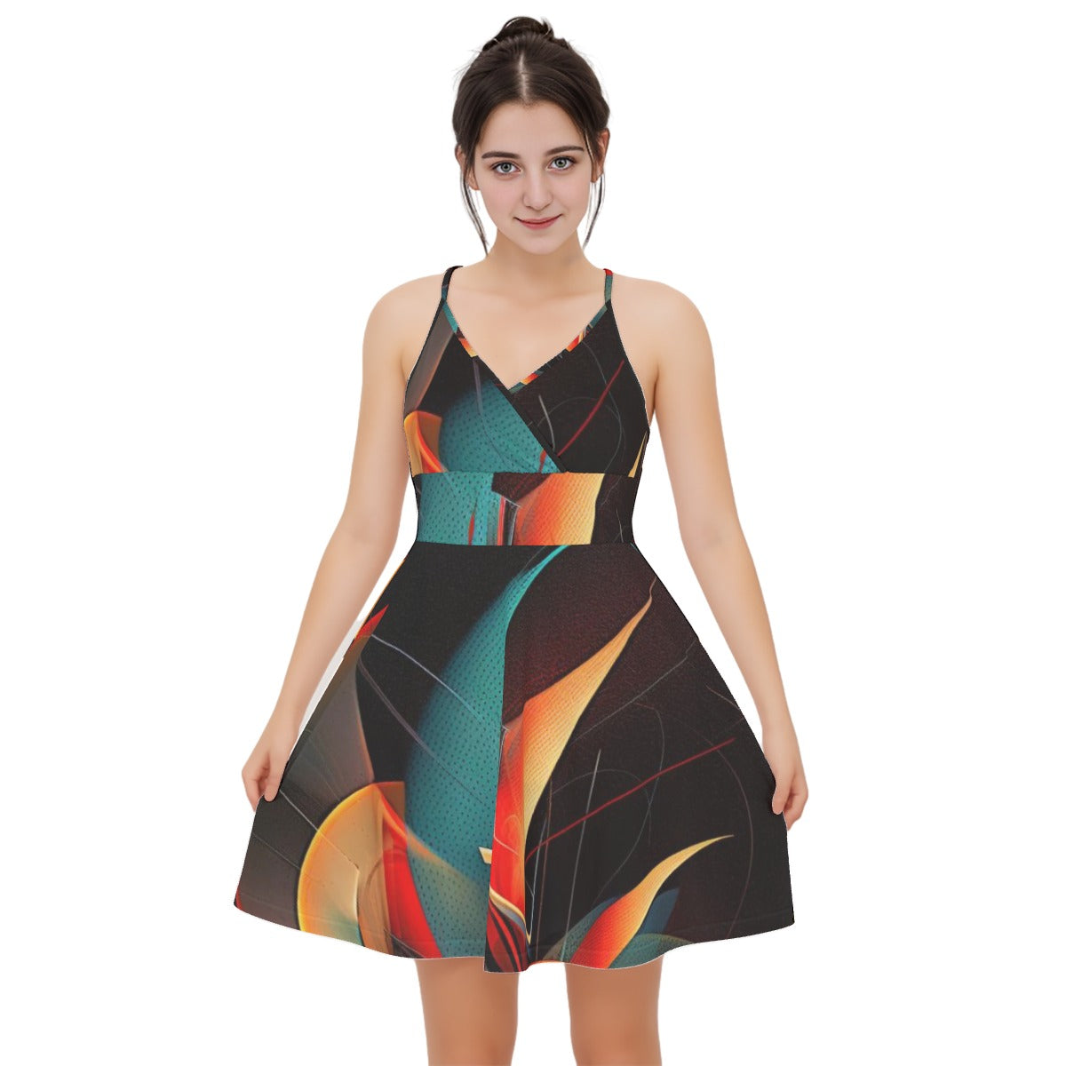 All-Over Print Women‘s Cross Cami Dress