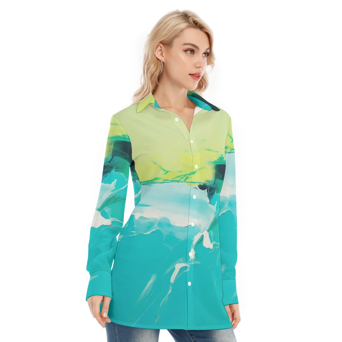 All-Over Print Women's Long Shirt