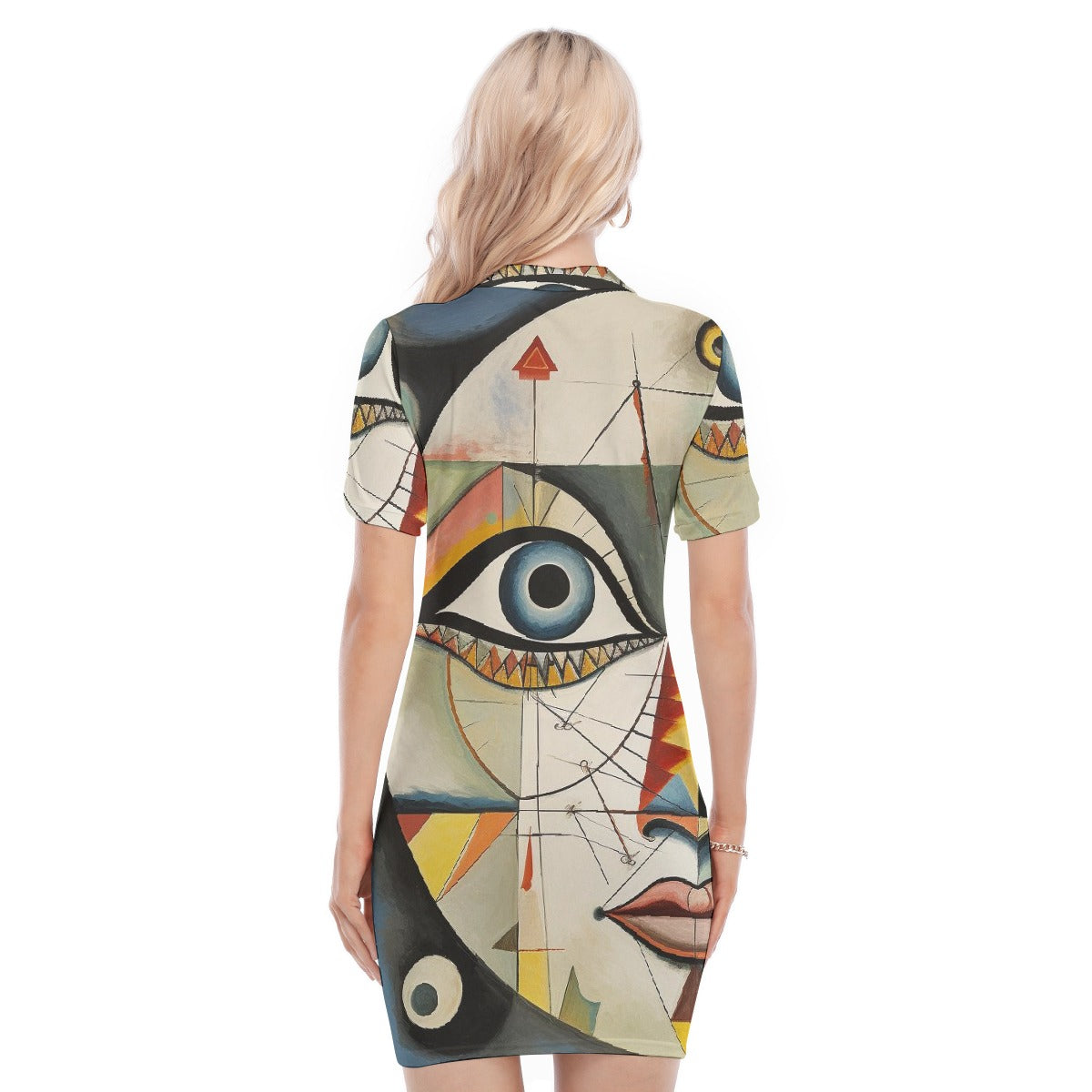 All-Over Print Women's Polo Collar Dress