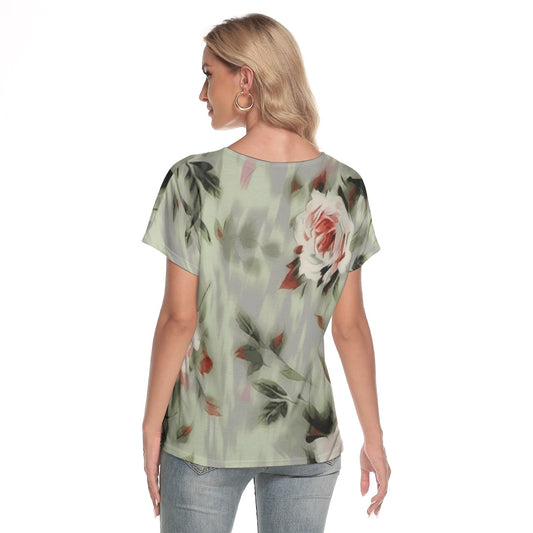 All-Over Print Women's Loose V-neck Short Sleeve T-shirt