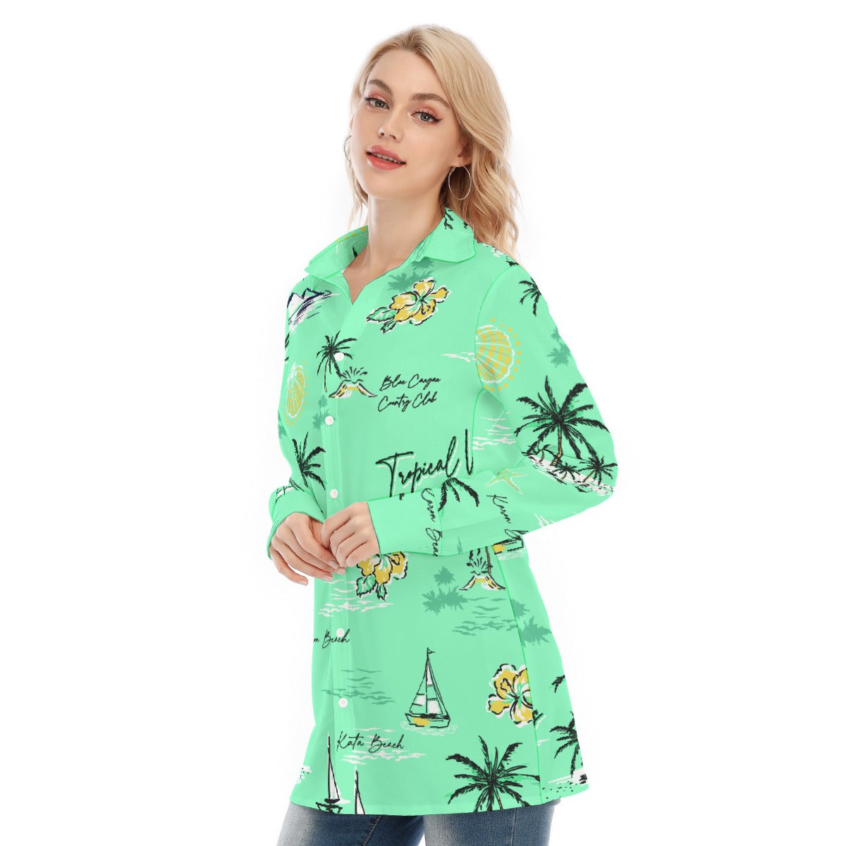 All-Over Print Women's Long Shirt