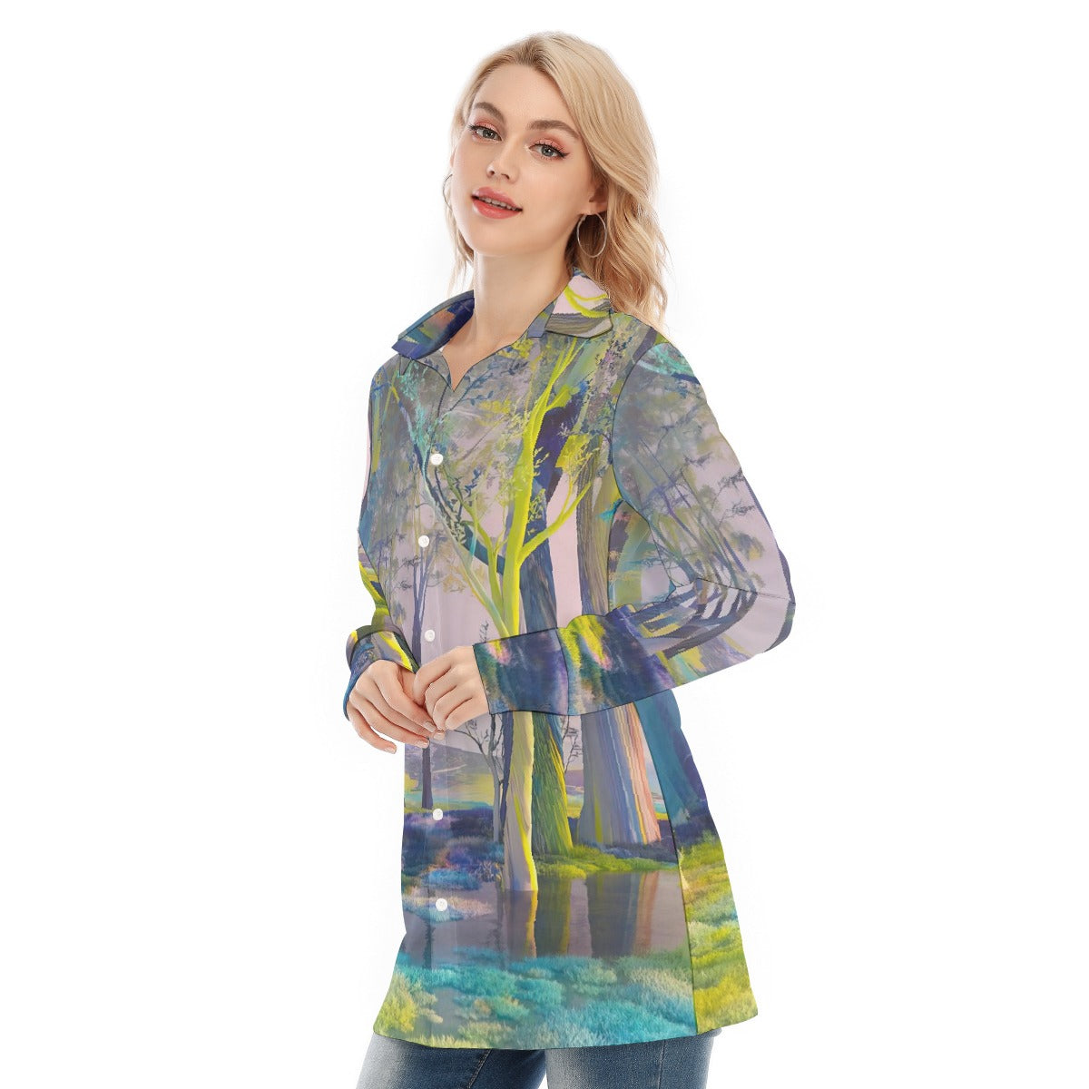 All-Over Print Women's Long Shirt