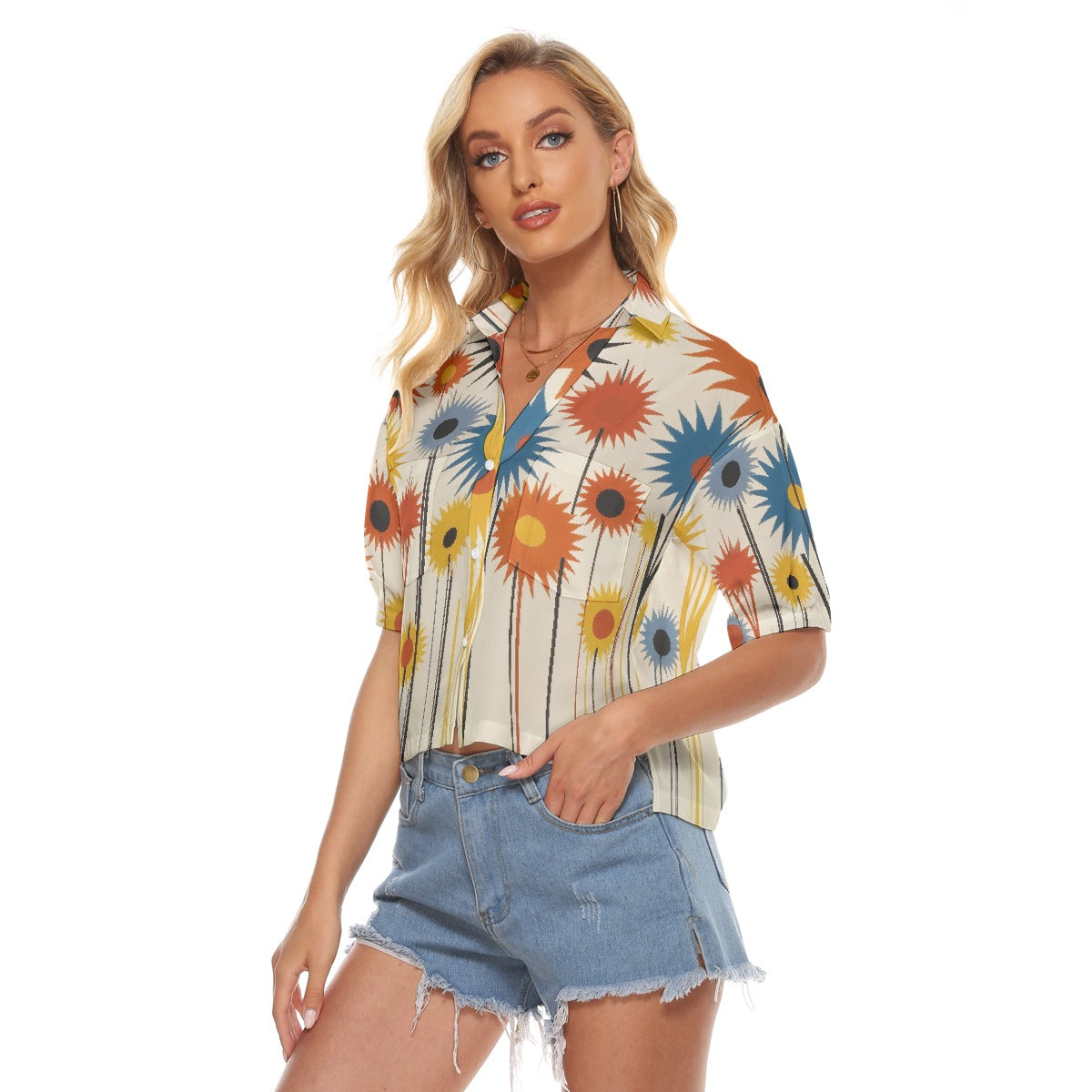 All-Over Print Women's V-neck Shirts