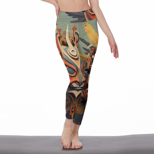 All-Over Print Women's High Waist Leggings | Side Stitch Closure