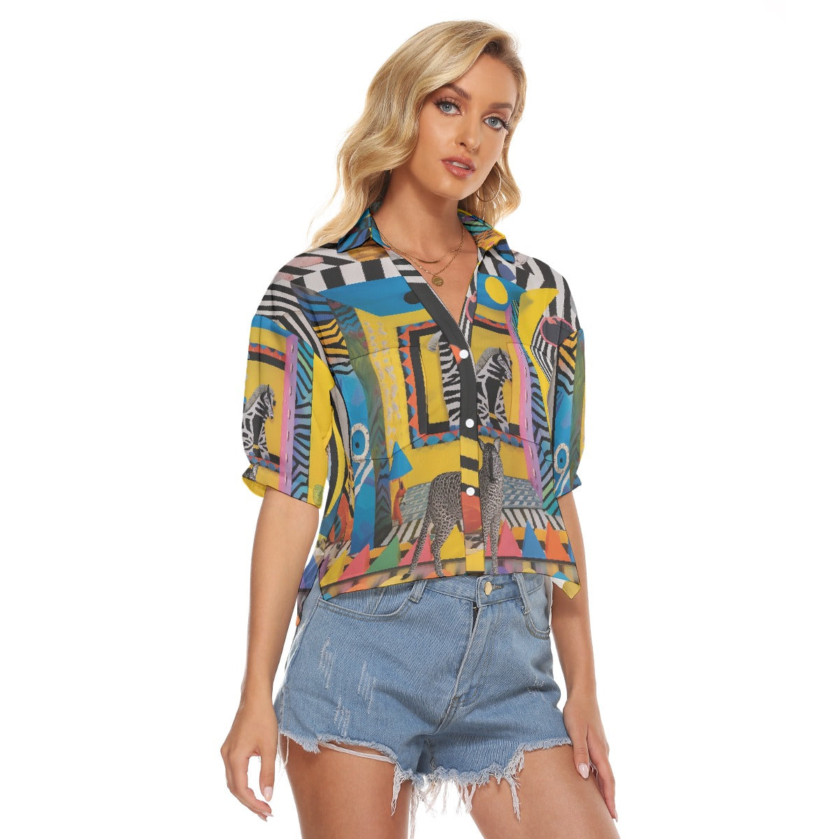 All-Over Print Women's V-neck Shirts