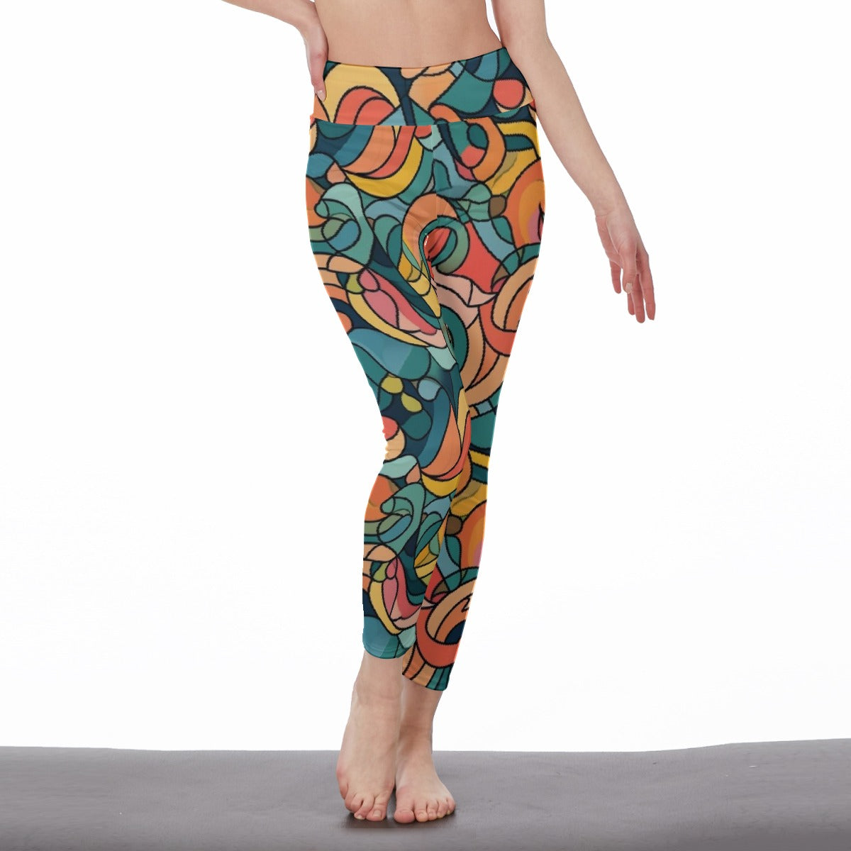 All-Over Print Women's High Waist Leggings | Side Stitch Closure