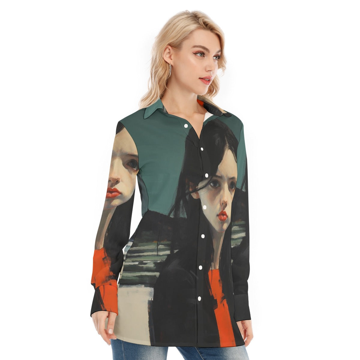 All-Over Print Women's Long Shirt