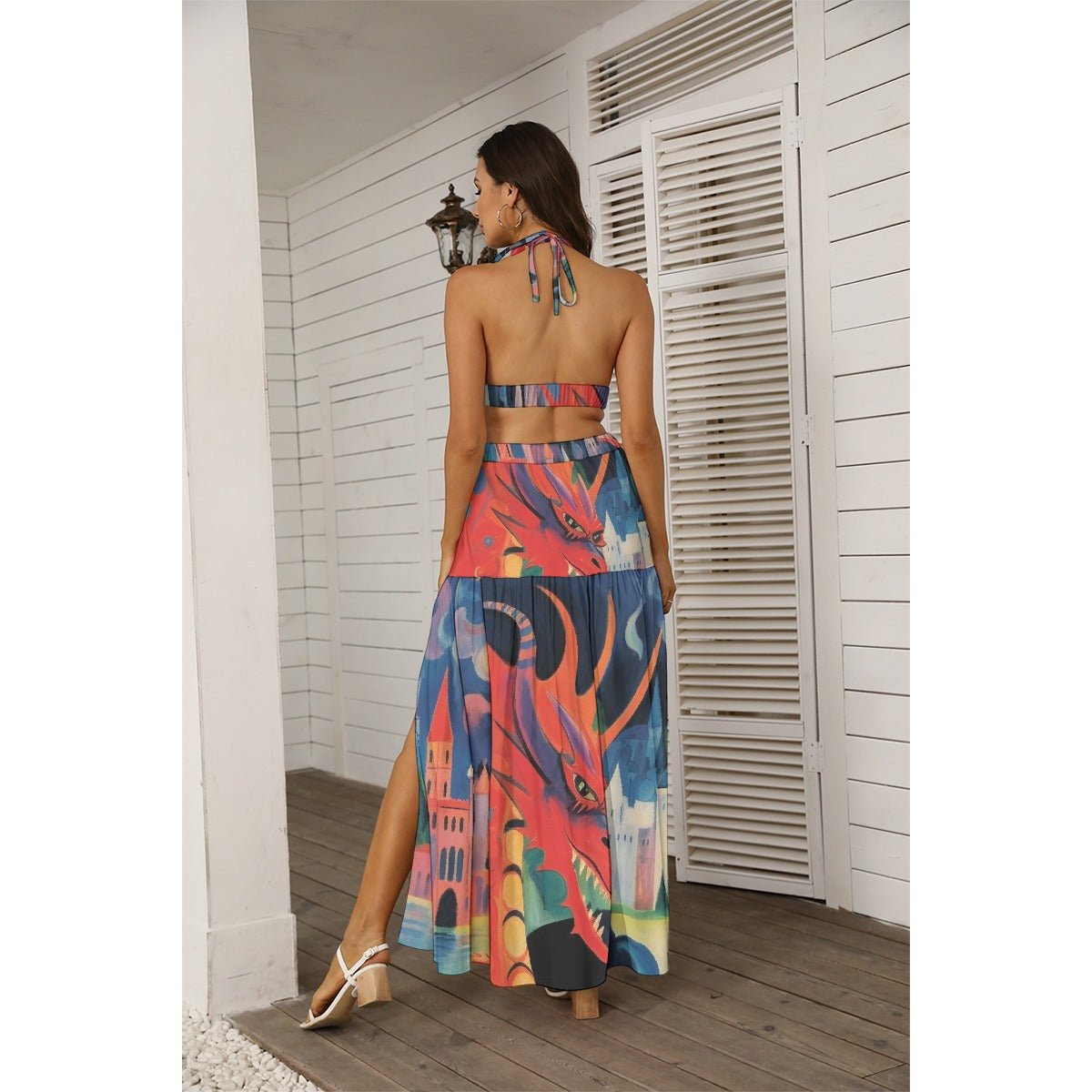 All-Over Print Women's Tie Back Wrap Dress