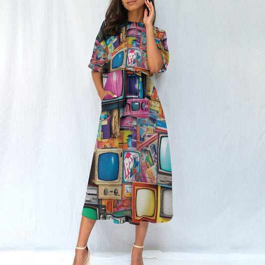 All-Over Print Women's Elastic Waist Dress