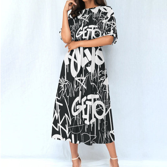 All-Over Print Women's Elastic Waist Dress