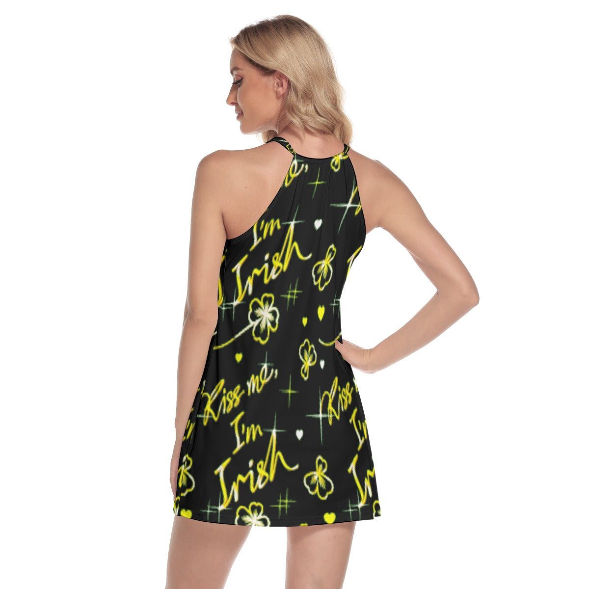 All-Over Print Women's Round Neck Above Knee Dress