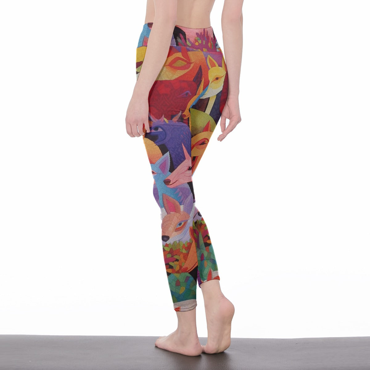 All-Over Print Women's High Waist Leggings | Side Stitch Closure