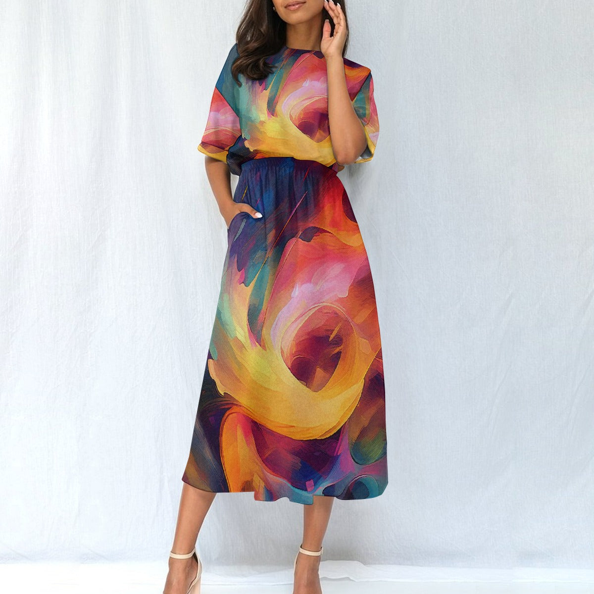 All-Over Print Women's Elastic Waist Dress