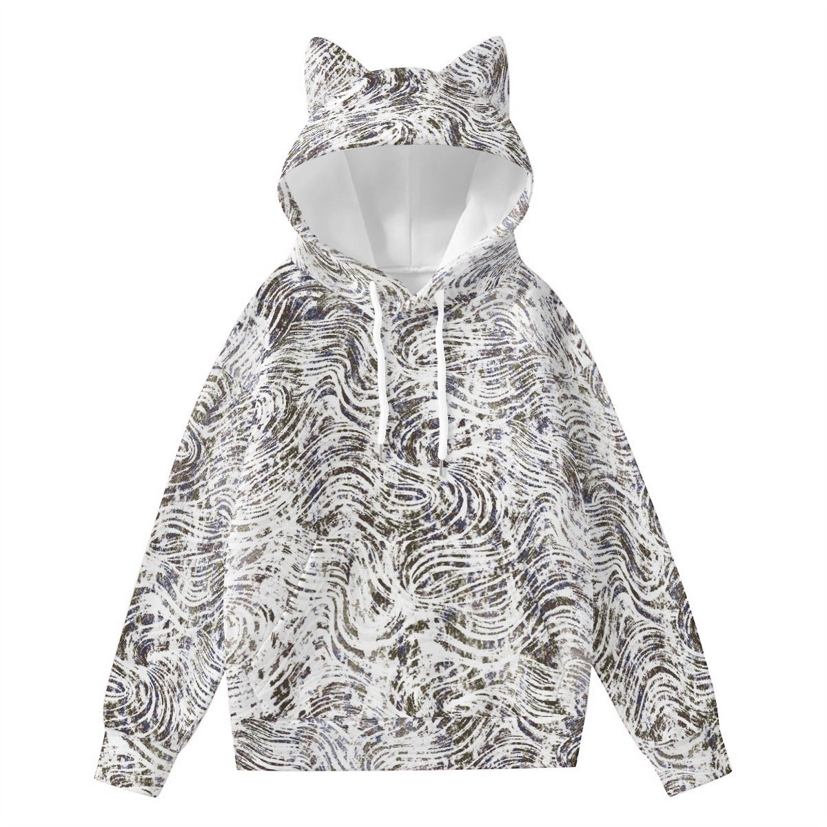 All-Over Print Women’s Hoodie With Decorative Ears