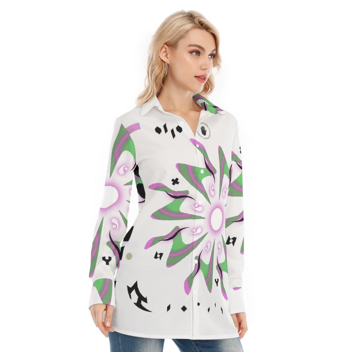 All-Over Print Women's Long Shirt