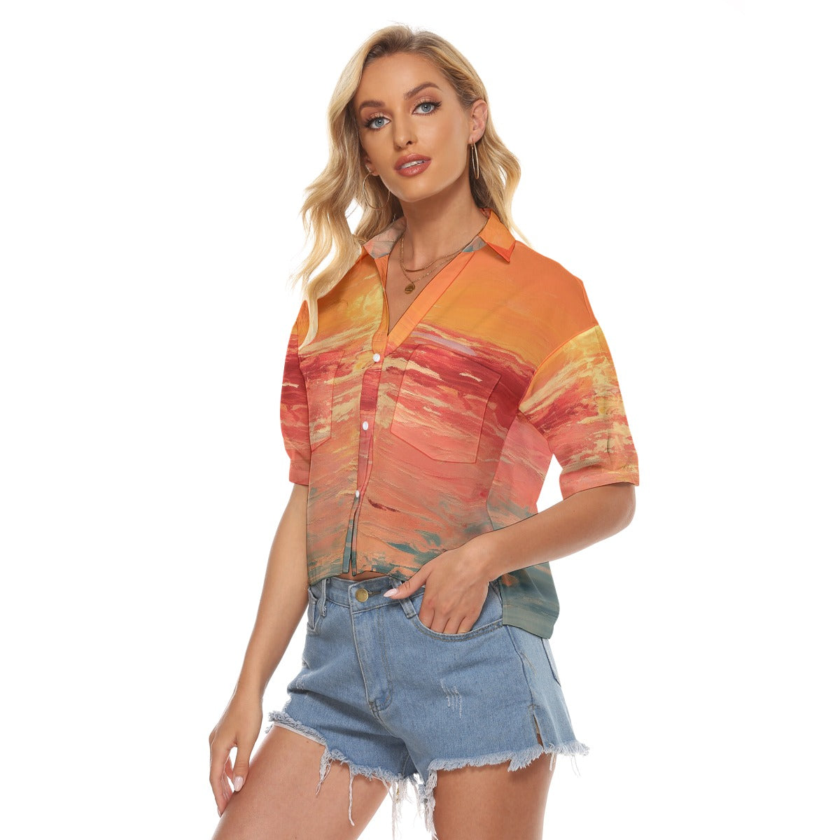 All-Over Print Women's V-neck Shirts