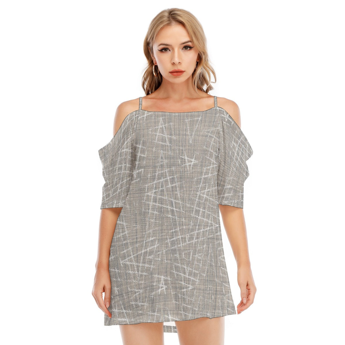 All-Over Print Women's Off-shoulder Cami Dress