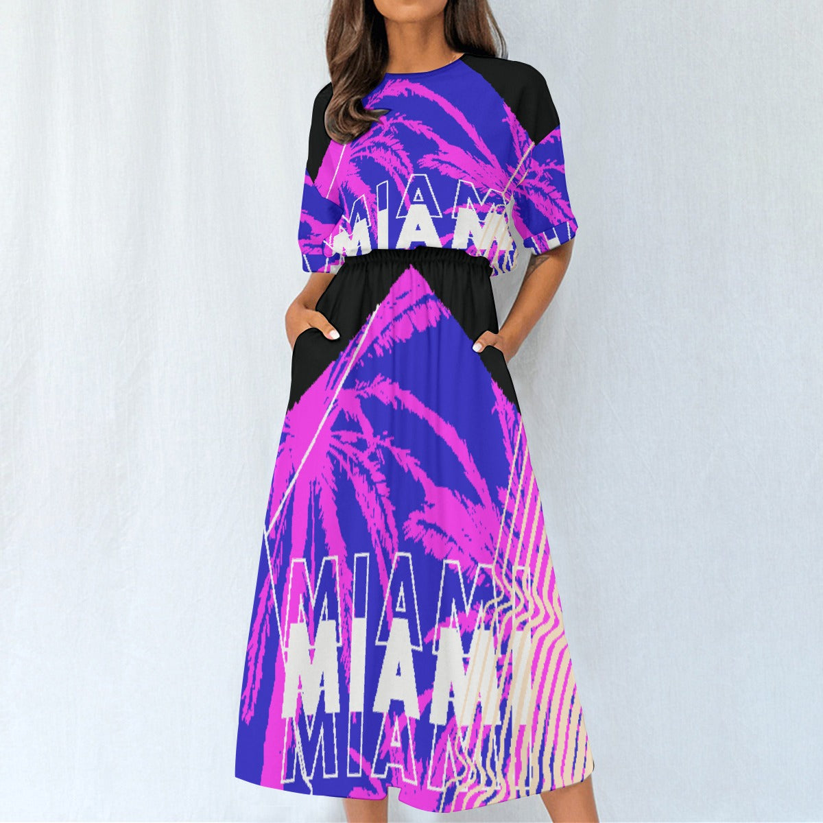 All-Over Print Women's Elastic Waist Dress