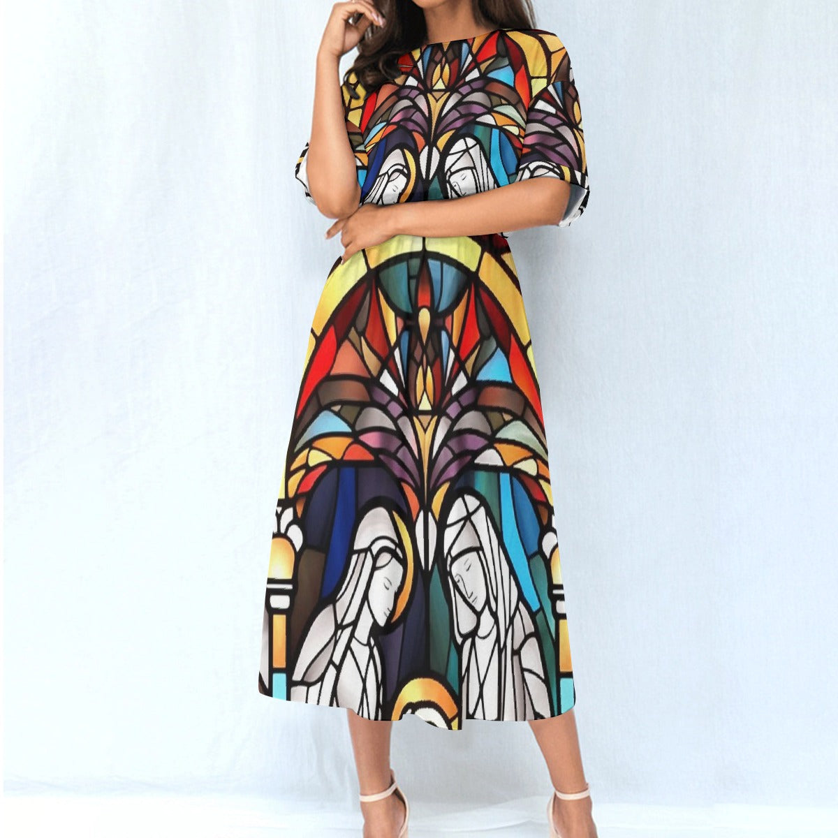 All-Over Print Women's Elastic Waist Dress