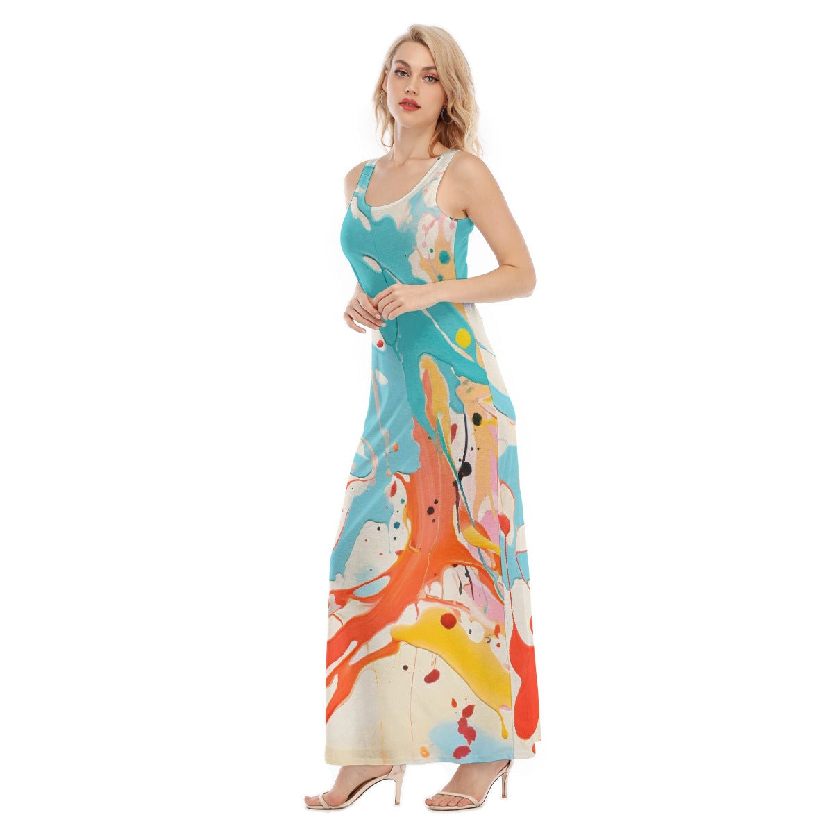 All-Over Print Women's Vest Dress | Length To Ankle