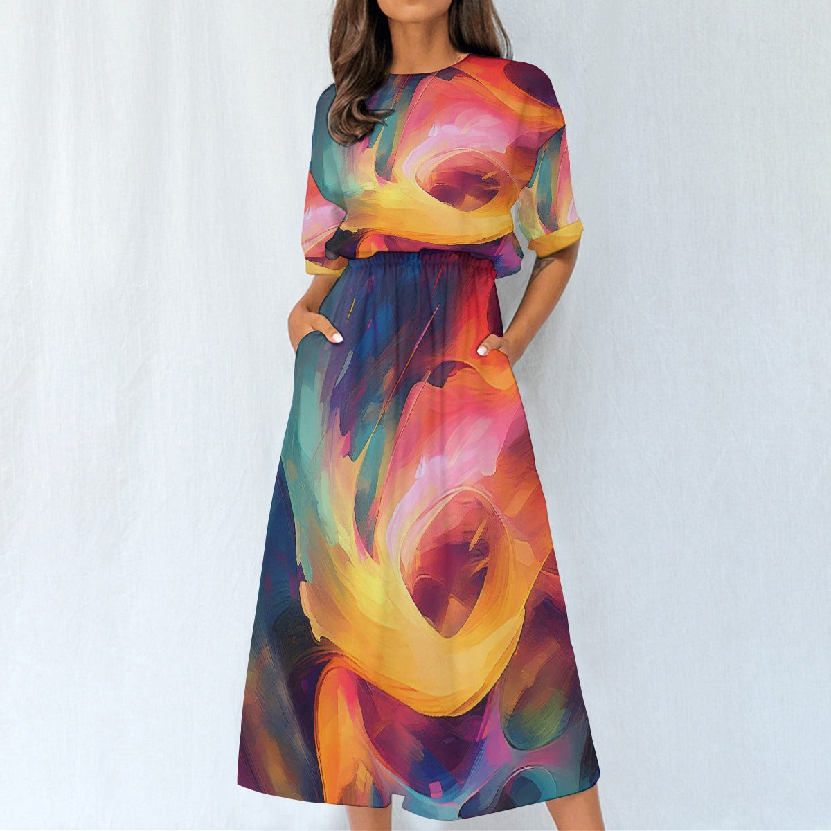 All-Over Print Women's Elastic Waist Dress