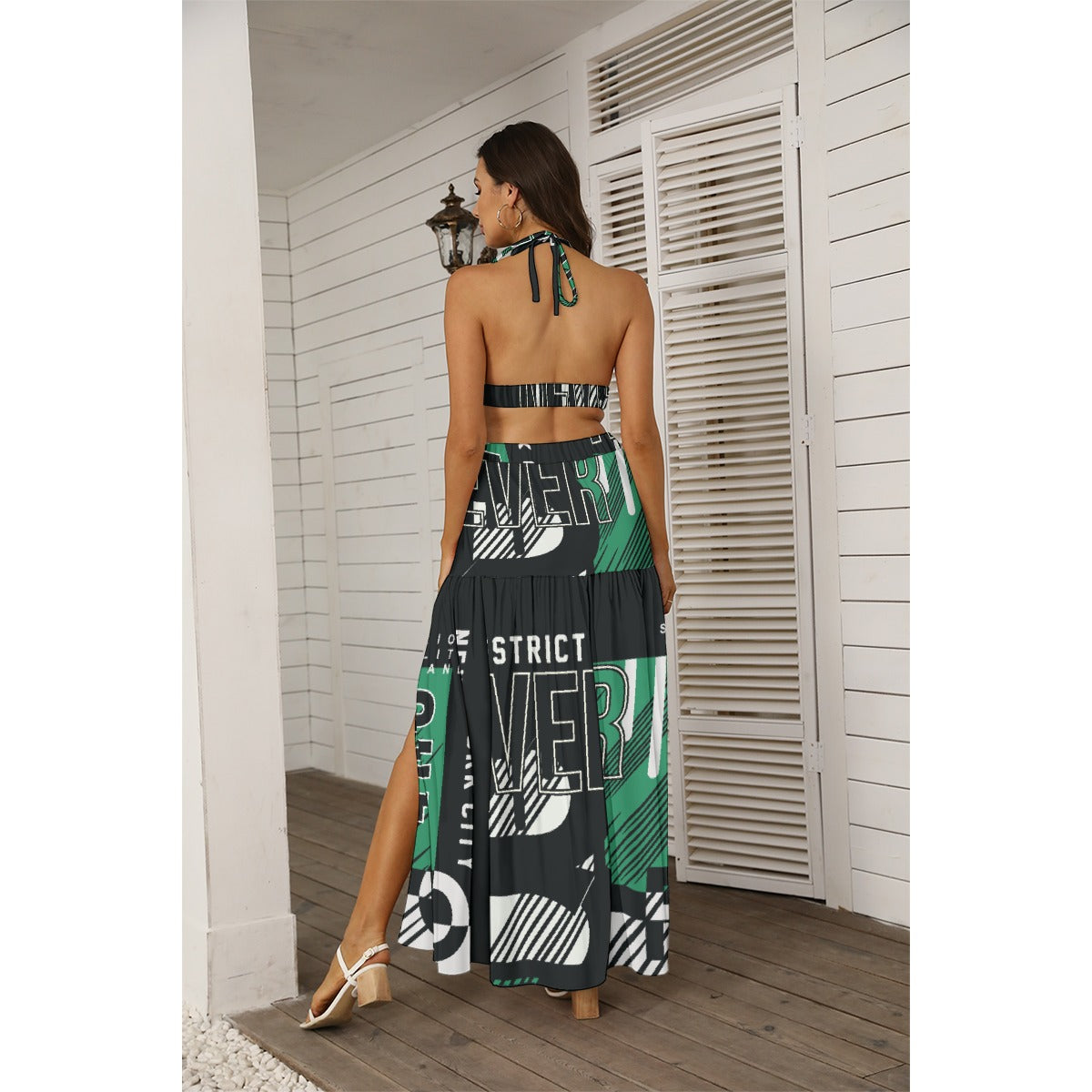 All-Over Print Women's Tie Back Wrap Dress