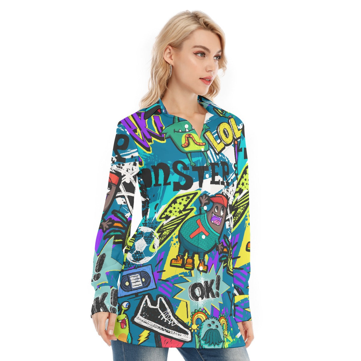 All-Over Print Women's Long Shirt