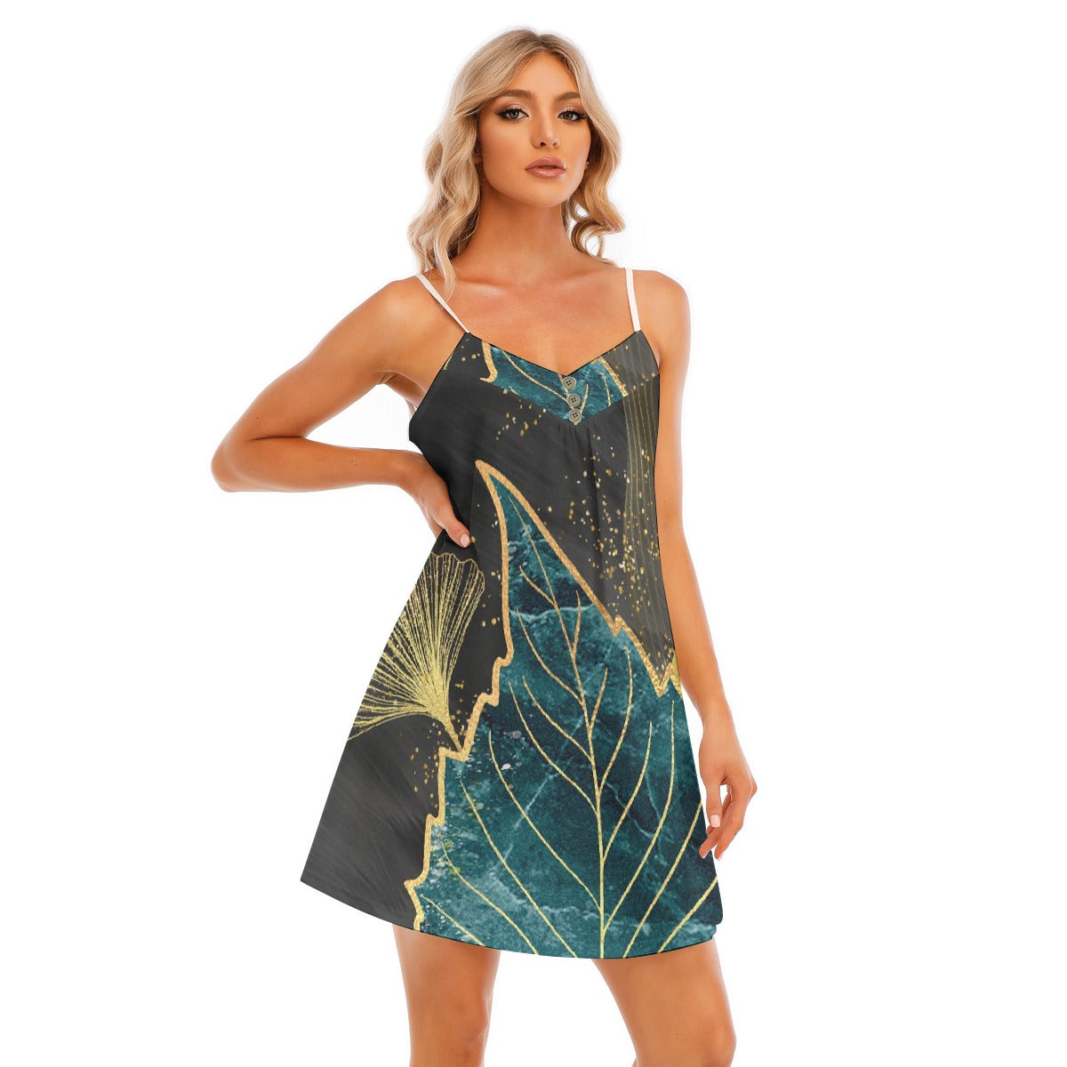 All-Over Print Women's V-neck Cami Dress